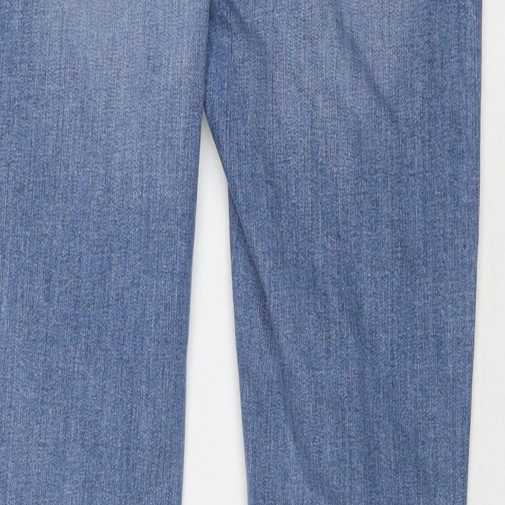 Marks and Spencer Womens Blue Cotton Bootcut Jeans Size 10 L31 in Regular Zip
