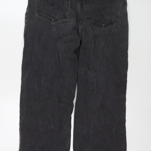 Bershka Womens Black Cotton Mom Jeans Size 30 in L28 in Regular Zip