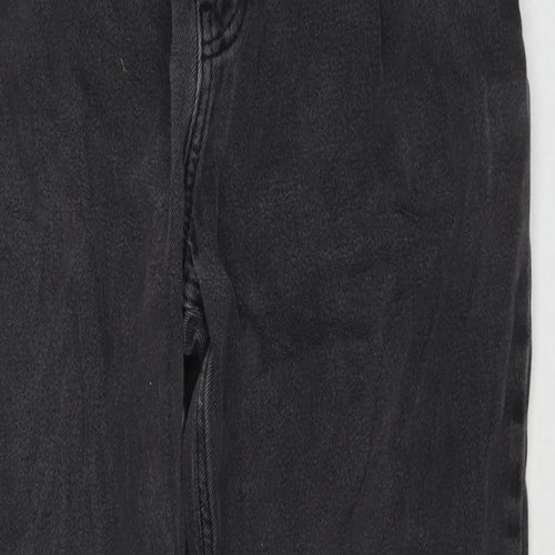 Bershka Womens Black Cotton Mom Jeans Size 30 in L28 in Regular Zip