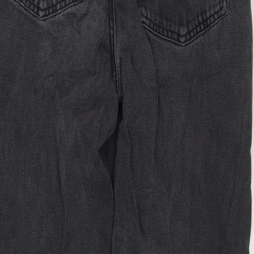 Bershka Womens Black Cotton Mom Jeans Size 30 in L28 in Regular Zip