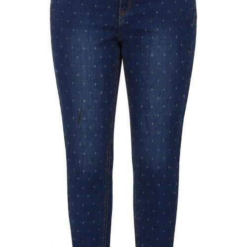 TU Womens Blue Cotton Skinny Jeans Size 12 L30 in Regular Zip - Cut Out Detail