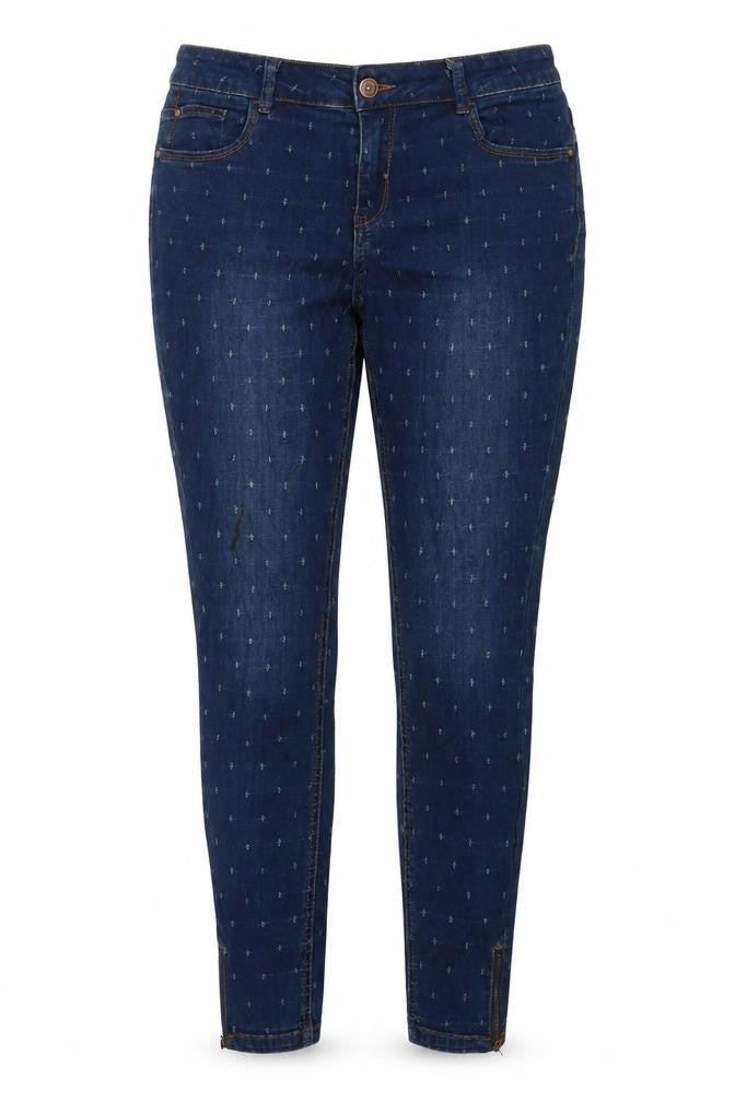 TU Womens Blue Cotton Skinny Jeans Size 12 L30 in Regular Zip - Cut Out Detail
