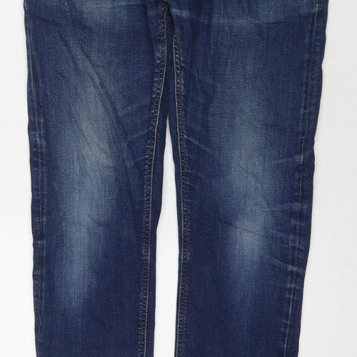 NEXT Mens Blue Cotton Straight Jeans Size 32 in L31 in Regular Zip