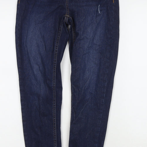 F&F Womens Blue Cotton Skinny Jeans Size 6 L27 in Regular Zip