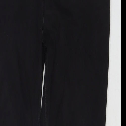 Marks and Spencer Womens Black Cotton Straight Jeans Size 12 L28 in Regular Zip