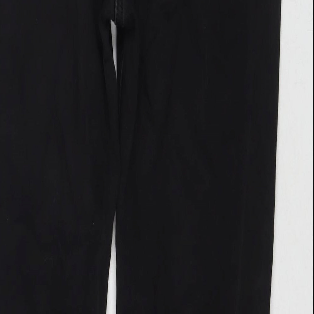 Marks and Spencer Womens Black Cotton Straight Jeans Size 12 L28 in Regular Zip