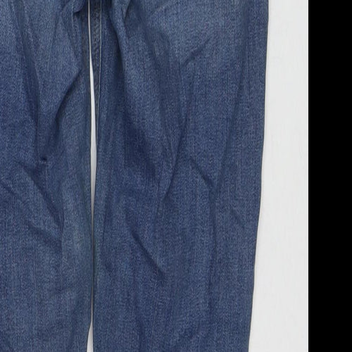 Zara Womens Blue Cotton Skinny Jeans Size 10 L27 in Regular Zip - Pearl Detail