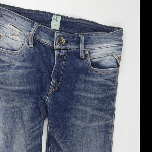 Replay Mens Blue Cotton Bermuda Shorts Size 28 in L9 in Regular Zip - Customized Shorts