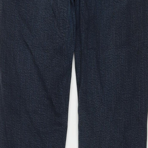 Per Una Womens Blue Cotton Bootcut Jeans Size 12 L31 in Regular Zip