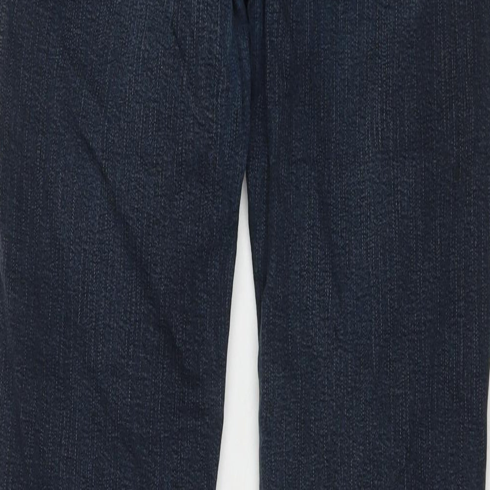 Per Una Womens Blue Cotton Bootcut Jeans Size 12 L31 in Regular Zip