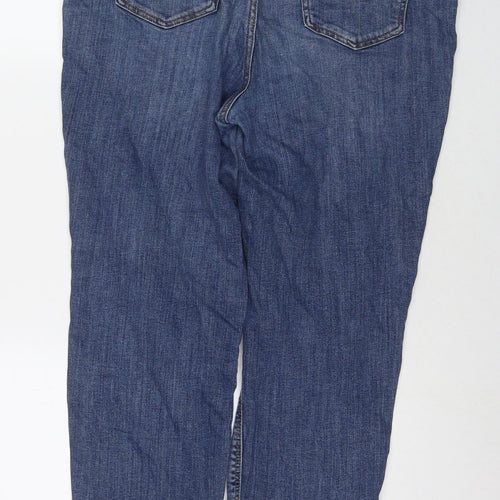 TU Womens Blue Cotton Boyfriend Jeans Size 16 L28 in Regular Zip