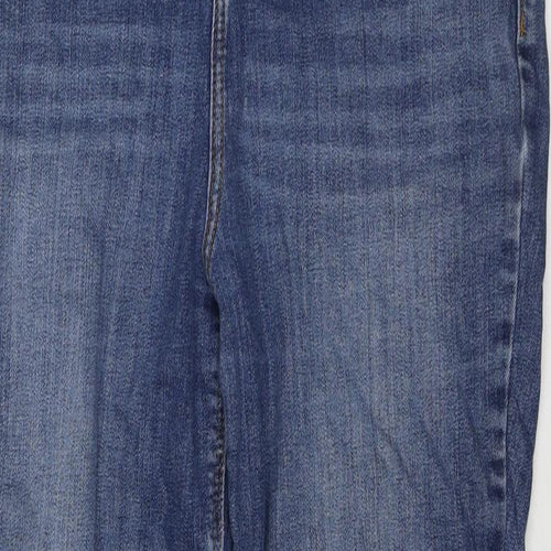 TU Womens Blue Cotton Boyfriend Jeans Size 16 L28 in Regular Zip