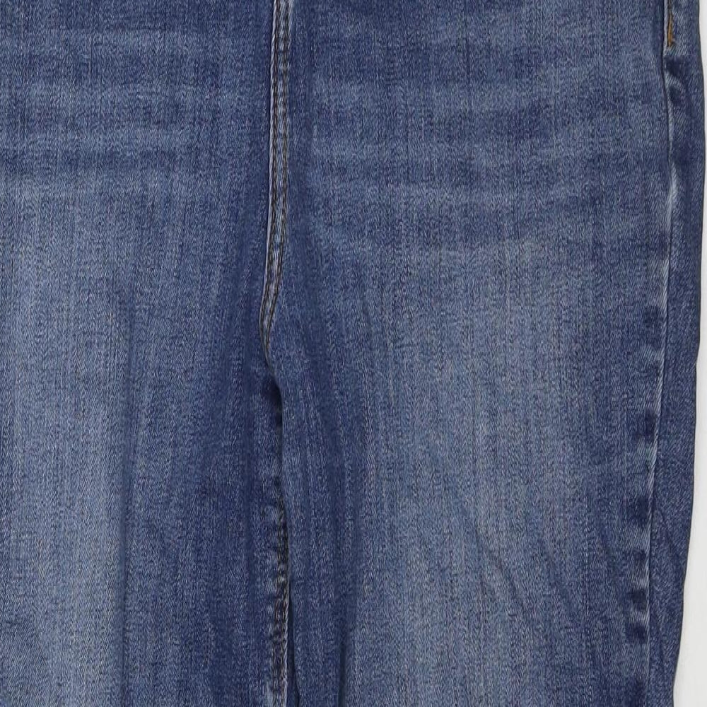 TU Womens Blue Cotton Boyfriend Jeans Size 16 L28 in Regular Zip