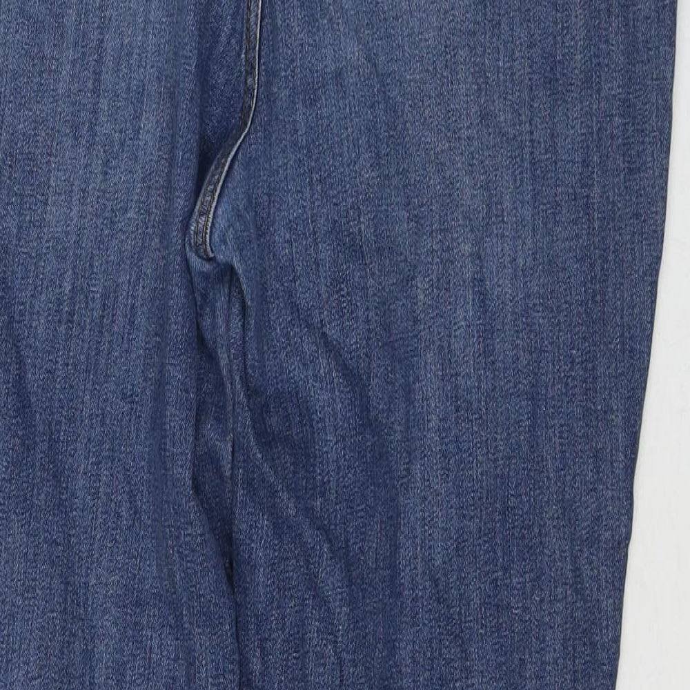 TU Womens Blue Cotton Boyfriend Jeans Size 16 L28 in Regular Zip