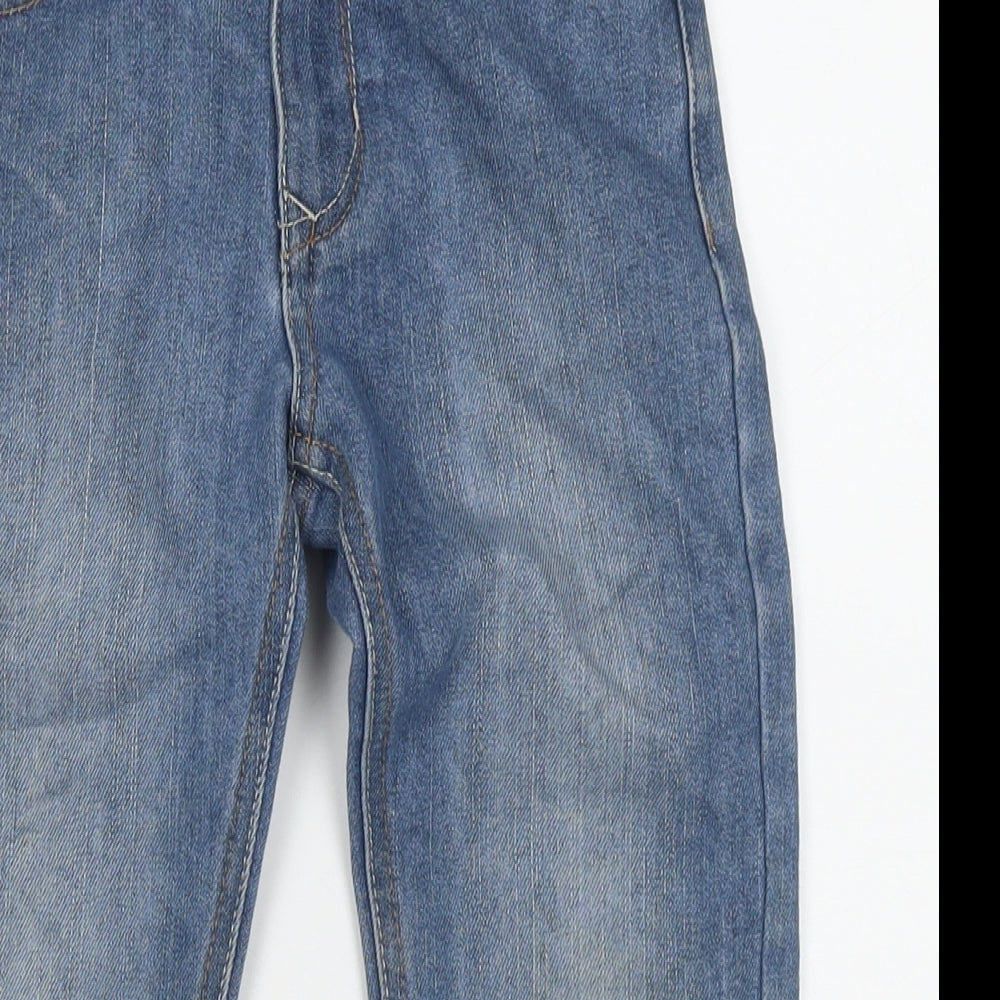 George Boys Blue Cotton Straight Jeans Size 7-8 Years L21 in Regular Zip
