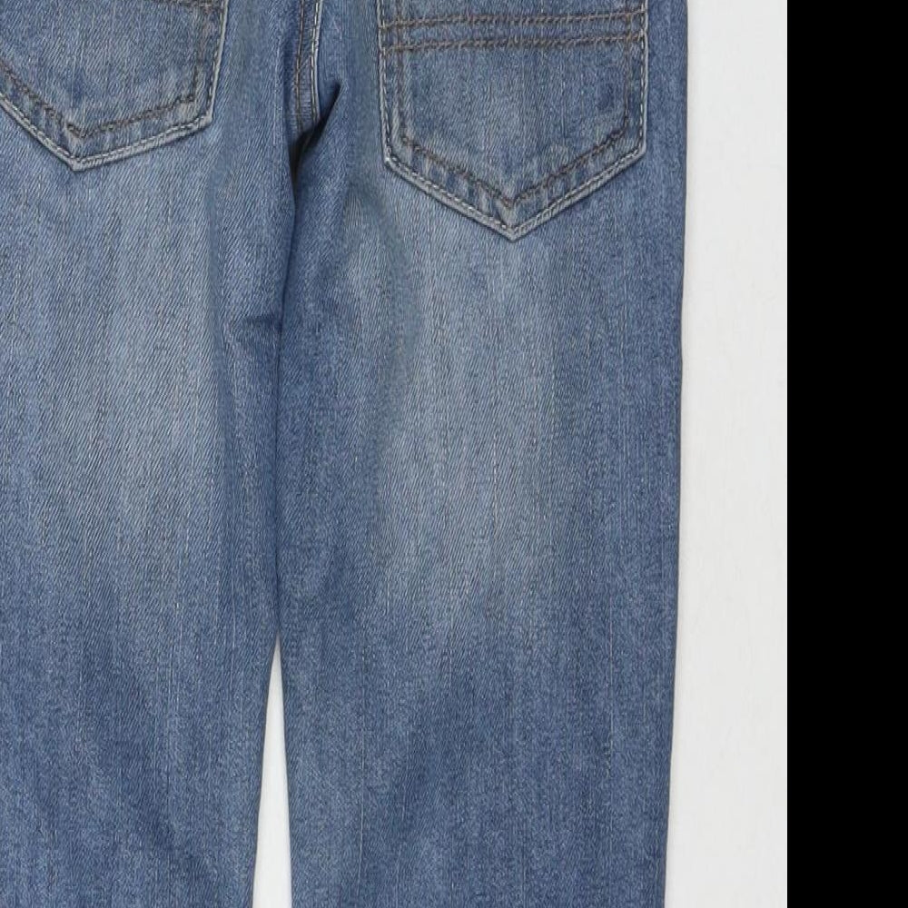 George Boys Blue Cotton Straight Jeans Size 7-8 Years L21 in Regular Zip