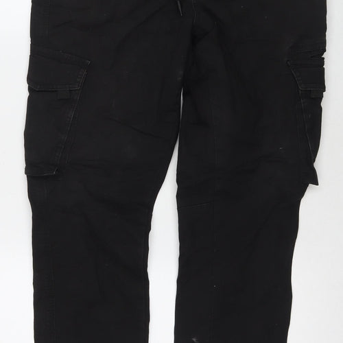 Denim & Co. Mens Black Cotton Tapered Jeans Size M L30 in Regular Zip - Cargo Style