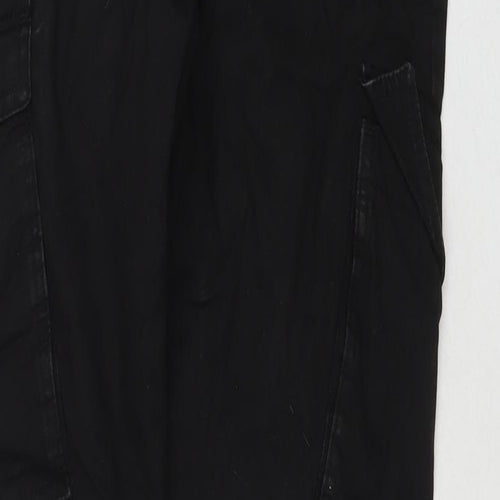 Denim & Co. Mens Black Cotton Tapered Jeans Size M L30 in Regular Zip - Cargo Style