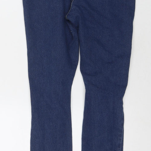 Boohoo Womens Blue Cotton Skinny Jeans Size 10 L29 in Regular Zip