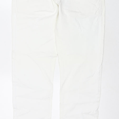 NEXT Mens White Cotton Straight Jeans Size 34 in L31 in Regular Zip