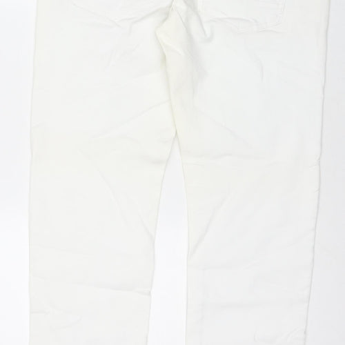 NEXT Mens White Cotton Straight Jeans Size 34 in L31 in Regular Zip