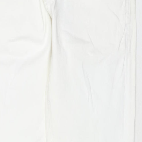 NEXT Mens White Cotton Straight Jeans Size 34 in L31 in Regular Zip