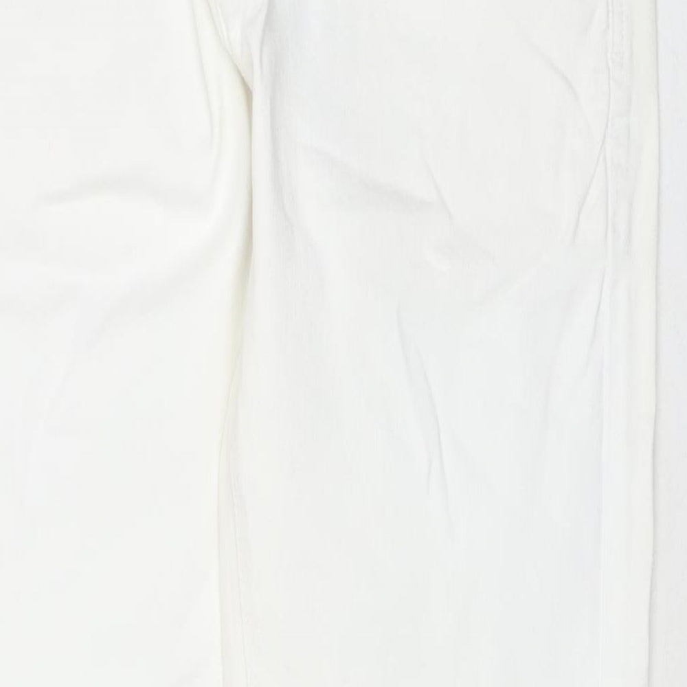 NEXT Mens White Cotton Straight Jeans Size 34 in L31 in Regular Zip