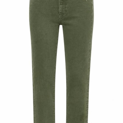 Zara Womens Green Cotton Straight Jeans Size 8 L26 in Regular Zip