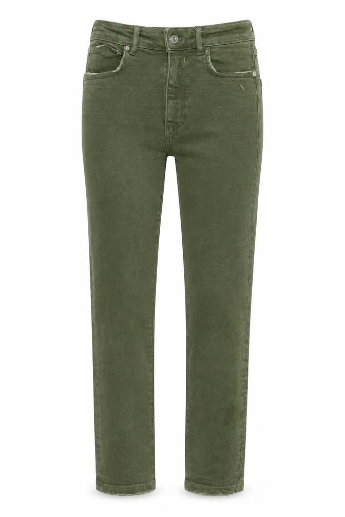 Zara Womens Green Cotton Straight Jeans Size 8 L26 in Regular Zip