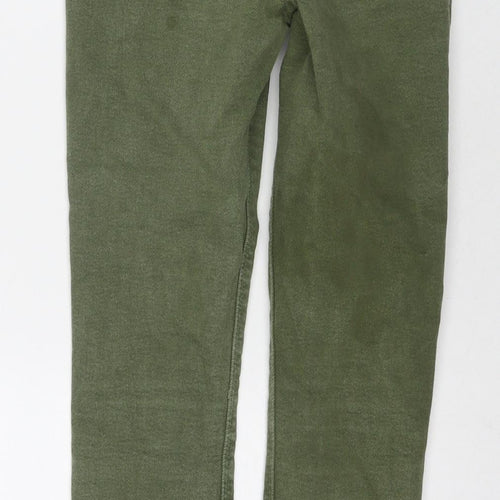 Zara Womens Green Cotton Straight Jeans Size 8 L26 in Regular Zip