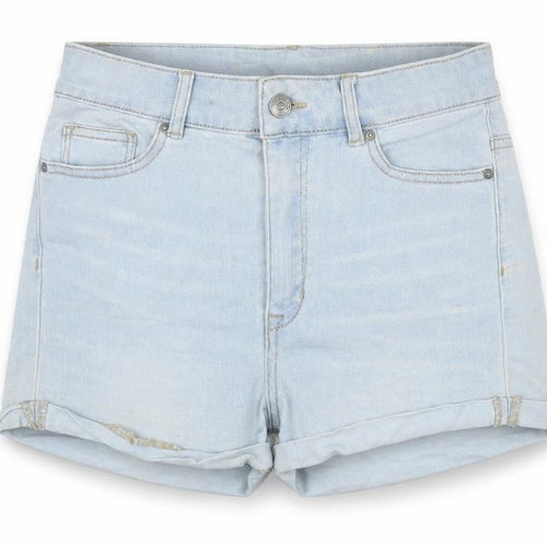 Divided by H&M Womens Blue Cotton Mom Shorts Size 10 L3 in Regular Zip