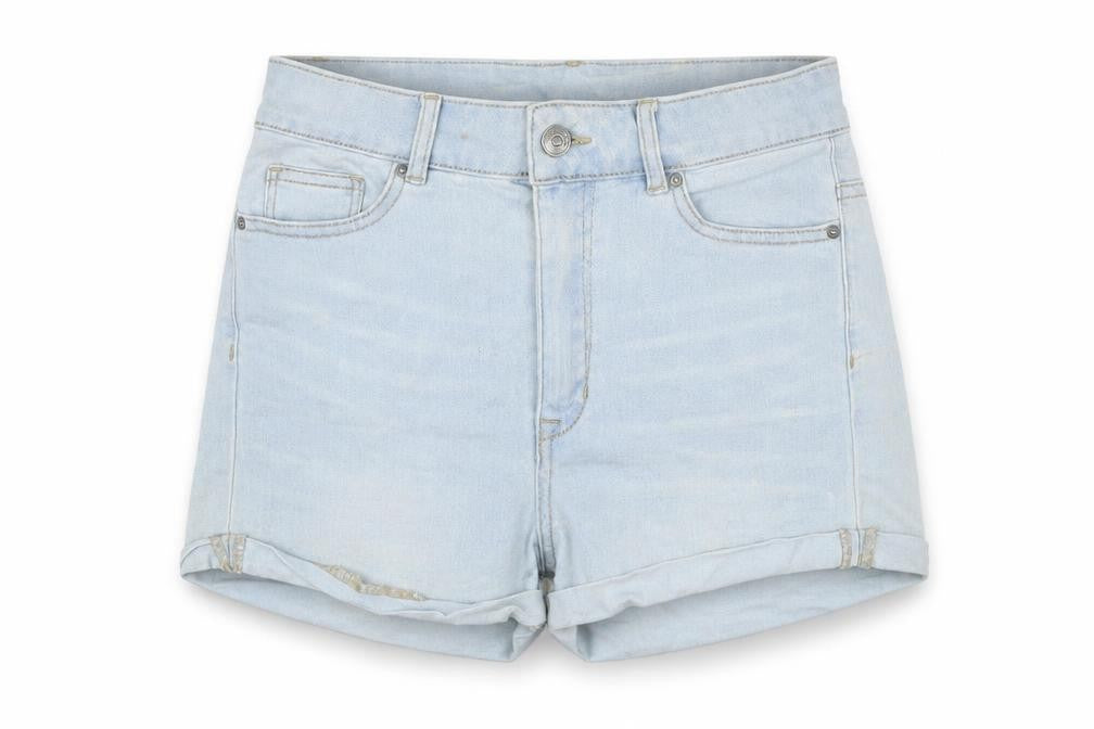 Divided by H&M Womens Blue Cotton Mom Shorts Size 10 L3 in Regular Zip
