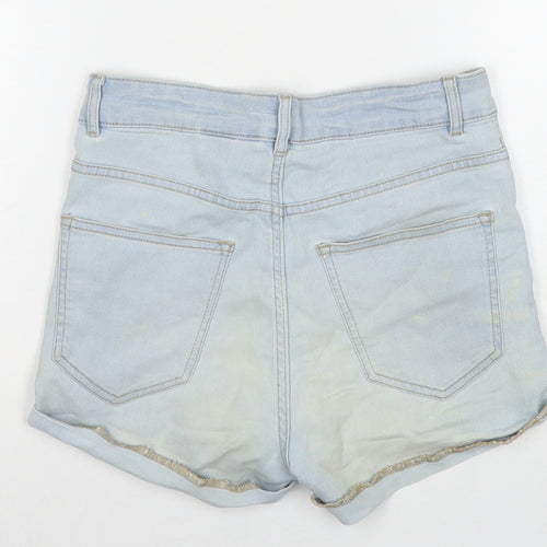 Divided by H&M Womens Blue Cotton Mom Shorts Size 10 L3 in Regular Zip