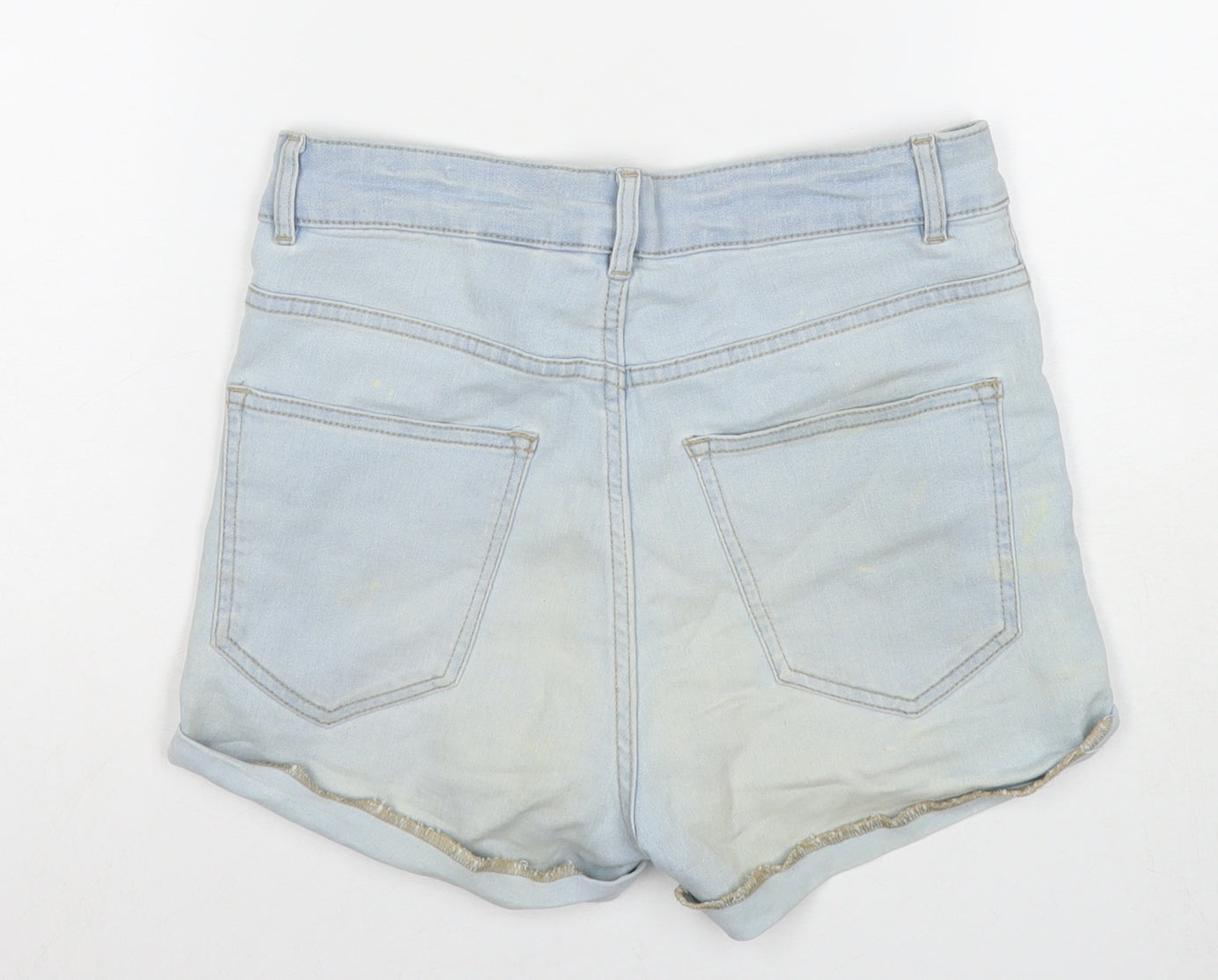 Divided by H&M Womens Blue Cotton Mom Shorts Size 10 L3 in Regular Zip