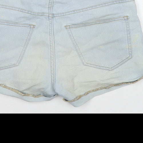 Divided by H&M Womens Blue Cotton Mom Shorts Size 10 L3 in Regular Zip