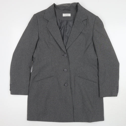 Classics Womens Grey Jacket Blazer Size 12 Button