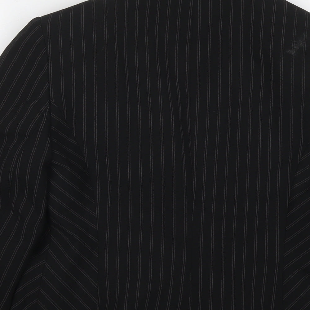 BHS Womens Black Striped Jacket Blazer Size 8 Button