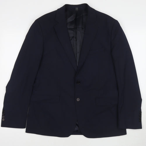 Marks and Spencer Mens Blue Polyester Jacket Suit Jacket Size 40 Regular