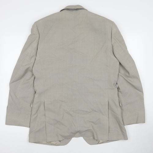 Karl Jackson Mens Beige Wool Jacket Suit Jacket Size 40 Regular