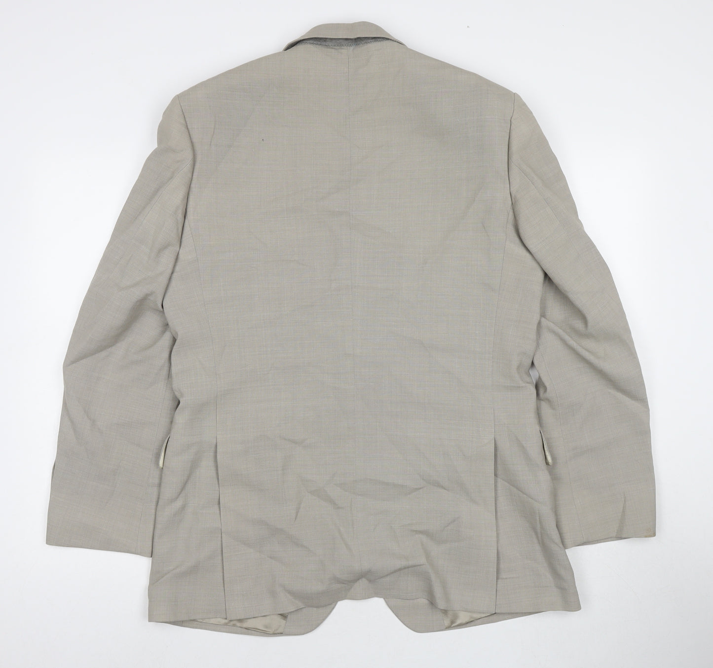Karl Jackson Mens Beige Wool Jacket Suit Jacket Size 40 Regular