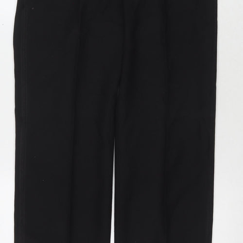 Greenwoods Mens Black Wool Dress Pants Trousers Size 34 in L28 in Regular Zip