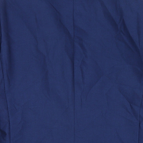 Fellini Mens Blue Polyester Jacket Suit Jacket Size 36 Regular