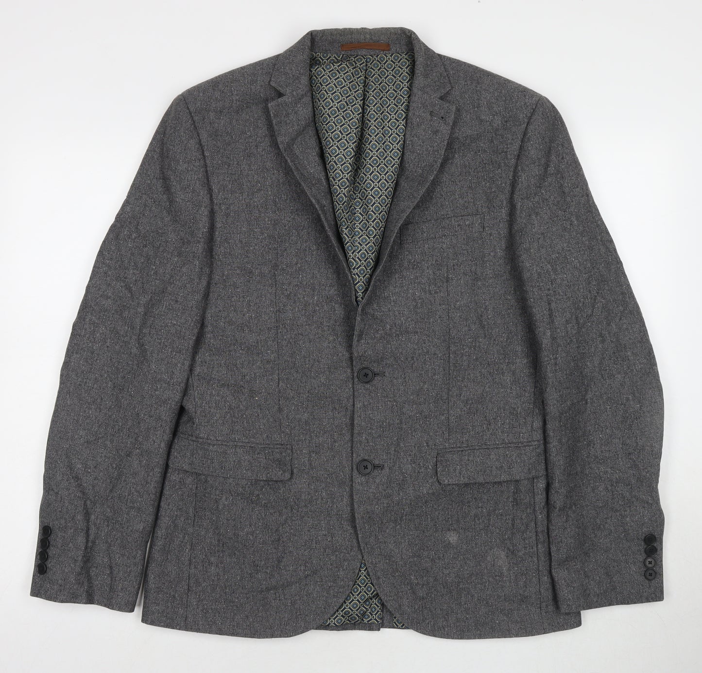 NEXT Mens Grey Wool Jacket Suit Jacket Size 40 Regular