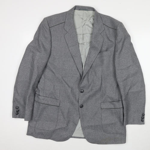 Hugo James Mens Grey Polyester Jacket Suit Jacket Size 44 Regular