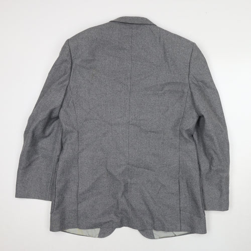 Hugo James Mens Grey Polyester Jacket Suit Jacket Size 44 Regular