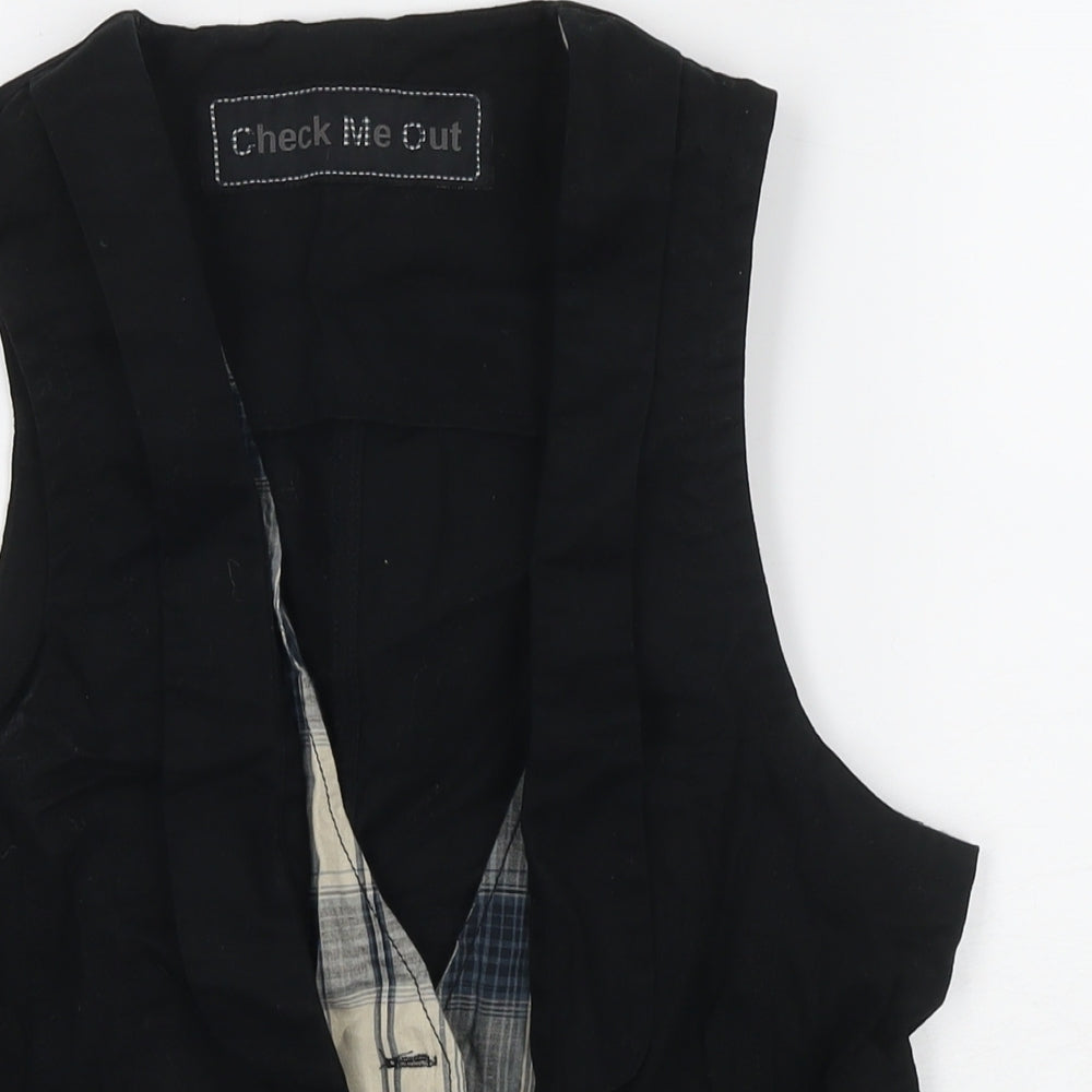 E-vie Womens Black Gilet Waistcoat Size 16 Button