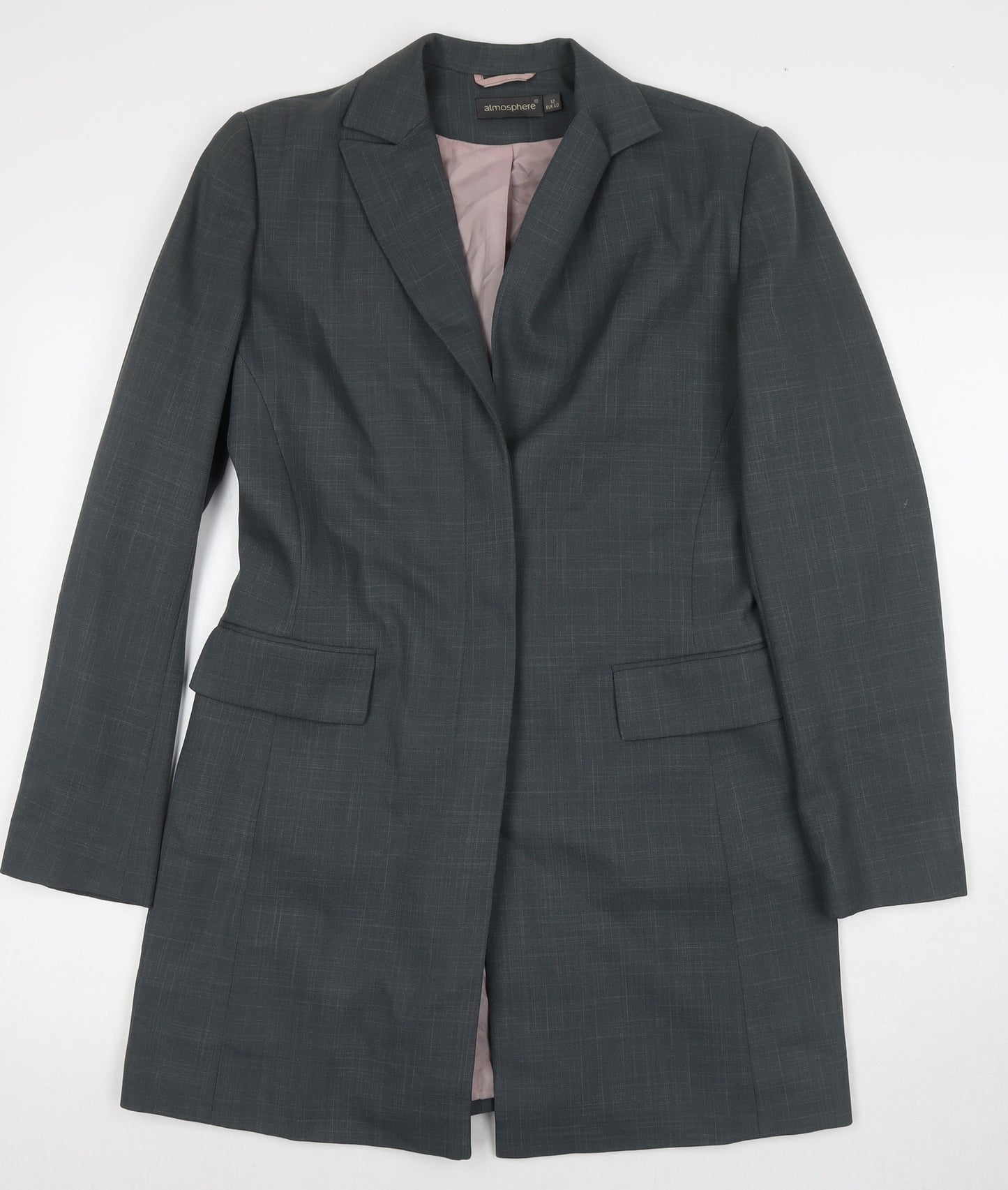 Atmosphere Womens Grey Jacket Blazer Size 12 Button
