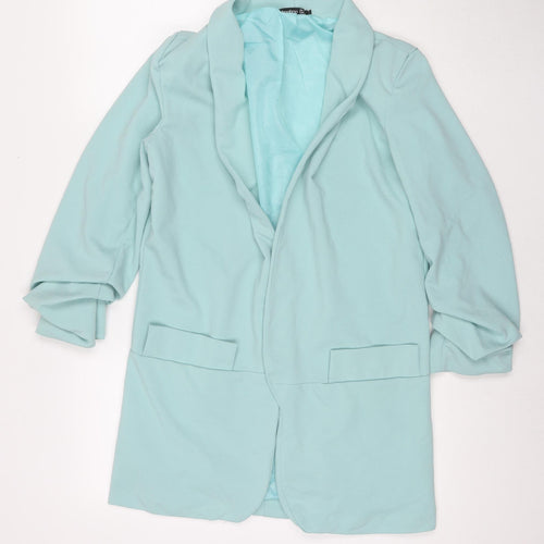 Boohoo Womens Blue Jacket Blazer Size 10