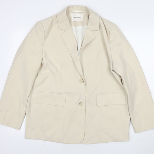Cocomiricle Womens Beige Jacket Blazer Size L Button