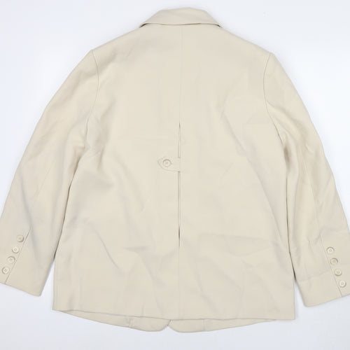 Cocomiricle Womens Beige Jacket Blazer Size L Button